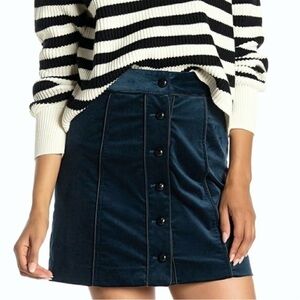 Veronica Beard Hatcher Skirt 6 Corduroy Mini blue petrol